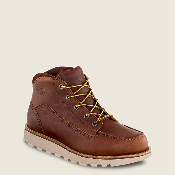 Red Wing Work Boots Brown - Mens Traction Tred Lite - Waterproof Soft Toe Chukka - 4026-MNYAS